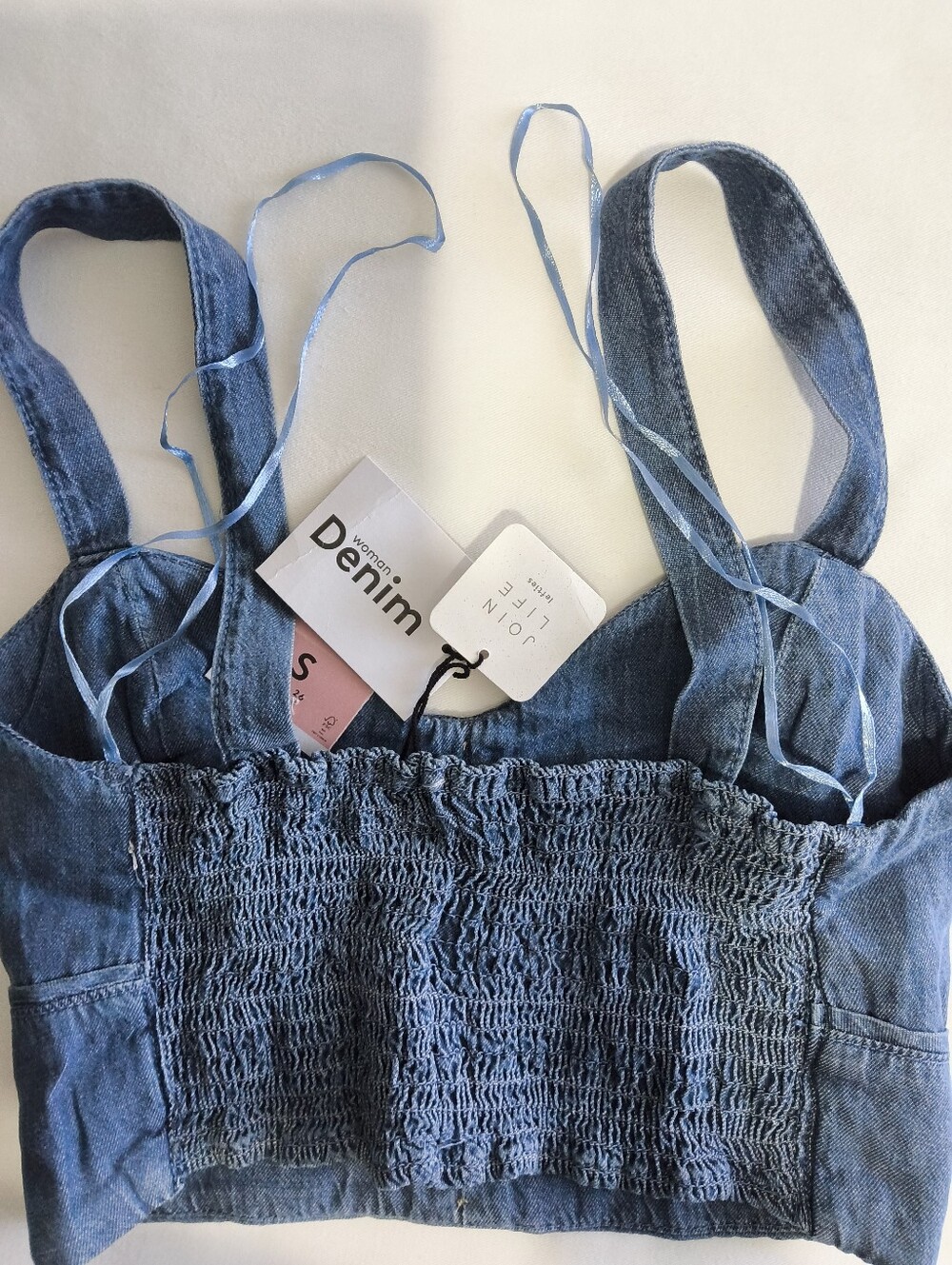 NWT Lefties Denim Crop Top – Size S - Picture 8 of 10